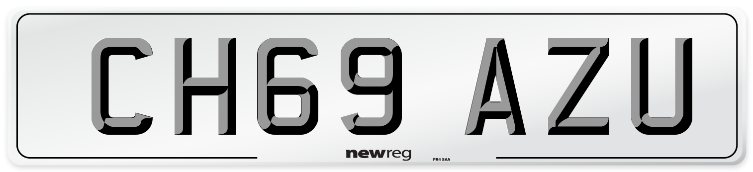 CH69 AZU Number Plate from New Reg